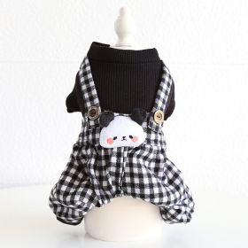 Lesser Panda Star Grid Pet Dog Clothes (Option: Black-L)